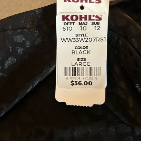 Nine West Black Textured Blouse Large. New with tags! - Picture 4 of 7